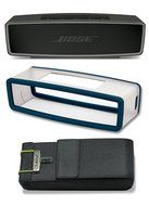 Bose SoundLink Mini II Carbon Bluetooth Speaker Bundle with Navy Blue Cover and Travel Bag
