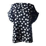 AIMTOPPY Fashion Women Flower Printed Casual Blouses Tropical Chiffon short sleeves Tops (S, B)