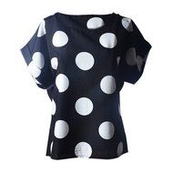 AIMTOPPY Fashion Women Flower Printed Casual Blouses Tropical Chiffon short sleeves Tops (S, B) N5