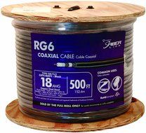 Southwire 56918445 500-Feet Quad Shields Type RG 6/U 18 AWG Coaxial Cable, Black