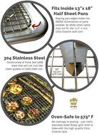 Ultra Cuisine 100% Stainless Steel Wire Cooling Rack for Baking fits Half Sheet Pans Cool Cookies, Cakes, Breads... N2