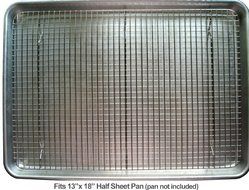 Ultra Cuisine 100% Stainless Steel Wire Cooling Rack for Baking fits Half Sheet Pans Cool Cookies, Cakes, Breads... N4