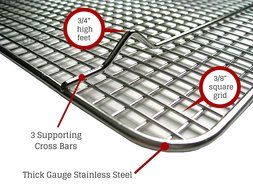 Ultra Cuisine 100% Stainless Steel Wire Cooling Rack for Baking fits Half Sheet Pans Cool Cookies, Cakes, Breads... N6