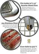 Ultra Cuisine 100% Stainless Steel Wire Cooling Rack for Baking fits Half Sheet Pans Cool Cookies, Cakes, Breads... N10