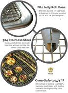 Ultra Cuisine 100% Stainless Steel Wire Cooling Rack for Baking fits Half Sheet Pans Cool Cookies, Cakes, Breads... N17