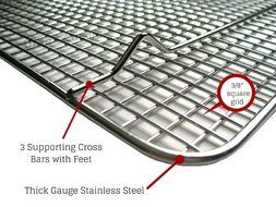 Ultra Cuisine 100% Stainless Steel Wire Cooling Rack for Baking fits Half Sheet Pans Cool Cookies, Cakes, Breads... N19