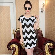 AIMTOPPY Fashion Women Short Sleeves Loose Print Mini Dress T Shirt Blouse (free size, Green) N4