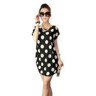 AIMTOPPY Fashion Women Short Sleeves Loose Print Mini Dress T Shirt Blouse (free size, Green) N6