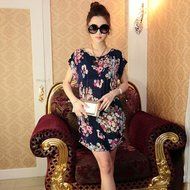 AIMTOPPY Fashion Women Short Sleeves Loose Print Mini Dress T Shirt Blouse (free size, Green) N10
