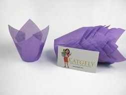 Katgely Pink Tulip Cupcake Liner Medium Height 2.5 to 3.5 Inches Tall (Pack of 200) N3