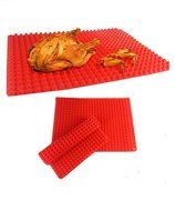 Non Stick Heat Resistant Raised Pyramid Shaped Silicone Baking Mat (11.5x16 Inches) - Perfectly Drains Excess... N3