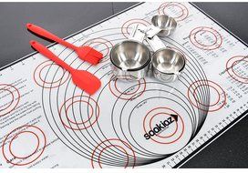 Saakiaz Silicone Baking Mat With Measurements + Bonus Silicone Baking Brush &amp; Spatula| Non-Stick FDA-Approved... N2