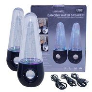abcGOODefg&reg; Three Colour LED Wireless Bluetooth Music Fountain Dancing Water Stereo Speakers (Black) N3
