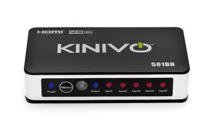 Kinivo 501BN Premium 5 port High speed HDMI switch with IR wireless remote and AC Power adapter - supports 3D,... N6