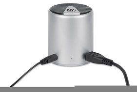 Manhattan 161428 Lyric Mini Speaker System with Bluetooth 3.0 and EDR - Silver and Black N4