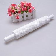 Joylive 1pcs White Embossed Rolling Pin Fondant Cake Paste Gum Sugarcraft Decorating Tool