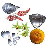 Anyana 3pcs/set Metal Cookie Cutters of the Pygmy Waterlily Ranunculus Cockscomb Flower Fondant Stainless Steel...