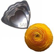 Anyana 3pcs/set Metal Cookie Cutters of the Pygmy Waterlily Ranunculus Cockscomb Flower Fondant Stainless Steel... N3