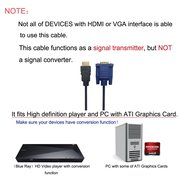 HDMI to VGA Cable, eBerry HDMI Male to VGA Male D-SUB 15 Pin M/M Connector Adapter Cable Cord Transmitter (NO... N2