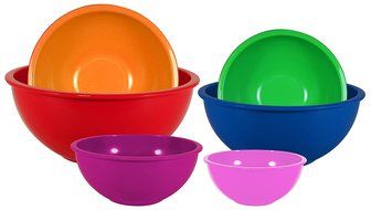 Gourmet Home Products 6 Piece Nested Polypropylene Mixing Bowl Set, Pink Berry N3