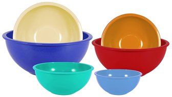 Gourmet Home Products 6 Piece Nested Polypropylene Mixing Bowl Set, Pink Berry N6