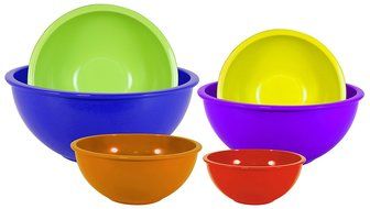 Gourmet Home Products 6 Piece Nested Polypropylene Mixing Bowl Set, Pink Berry N7