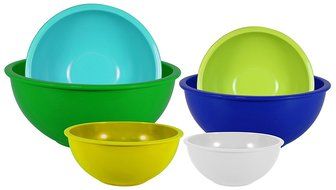 Gourmet Home Products 6 Piece Nested Polypropylene Mixing Bowl Set, Pink Berry N9