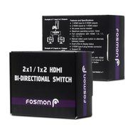 Fosmon HD8024 2x1 or 1x2 Ultra HD 4K HDMI Bi-Directional Switcher with HDCP Passthrough, Supports 3D and 1080P N6