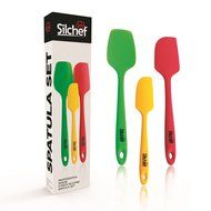 Silicone Spatula Set - 3 pack - Heat-Resistant, Non-Stick Flexible Rubber Spatulas with One Piece Solid Stainless...
