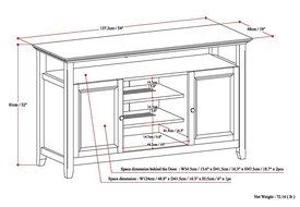 Simpli Home Amherst Tall TV Media Stand for TVs up to 60&quot;, Dark Brown N14