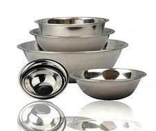 FineDine Stainless Steel Bowls, Nesting Kitchen Mixing Bowl Set | Mirror Finish [6 pieces]