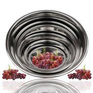 FineDine Stainless Steel Bowls, Nesting Kitchen Mixing Bowl Set | Mirror Finish [6 pieces] N3
