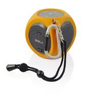 BiJELA Portable Outdoor Water Resistant Bluetooth Speaker with Built-In Mic - Retail Packaging - Black/Orange