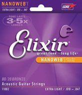 Elixir Strings 80/20 Bronze Acoustic Guitar Strings w POLYWEB Coating, Medium (.013-.056) N11
