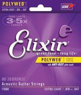 Elixir Strings 80/20 Bronze Acoustic Guitar Strings w POLYWEB Coating, Medium (.013-.056) N14