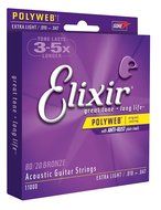 Elixir Strings 80/20 Bronze Acoustic Guitar Strings w POLYWEB Coating, Medium (.013-.056) N16