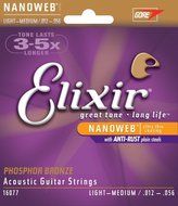Elixir Strings 80/20 Bronze Acoustic Guitar Strings w POLYWEB Coating, Medium (.013-.056) N25