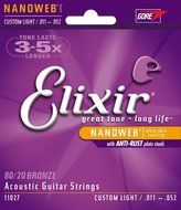 Elixir Strings 80/20 Bronze Acoustic Guitar Strings w POLYWEB Coating, Medium (.013-.056) N36