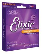 Elixir Strings 80/20 Bronze Acoustic Guitar Strings w POLYWEB Coating, Medium (.013-.056) N38
