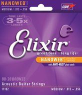 Elixir Strings 80/20 Bronze Acoustic Guitar Strings w POLYWEB Coating, Medium (.013-.056) N39