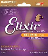 Elixir Strings 80/20 Bronze Acoustic Guitar Strings w POLYWEB Coating, Medium (.013-.056) N47