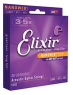 Elixir Strings 80/20 Bronze Acoustic Guitar Strings w POLYWEB Coating, Medium (.013-.056) N54