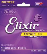 Elixir Strings 80/20 Bronze Acoustic Guitar Strings w POLYWEB Coating, Medium (.013-.056) N55