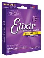 Elixir Strings 80/20 Bronze Acoustic Guitar Strings w POLYWEB Coating, Medium (.013-.056) N57