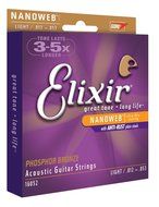 Elixir Strings 80/20 Bronze Acoustic Guitar Strings w POLYWEB Coating, Medium (.013-.056) N63