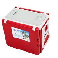 Giantex Multi Function Rolling Cooler Picnic Camping Outdoor w/ Table &amp; 2 Chairs Red N3