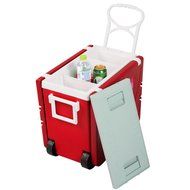 Giantex Multi Function Rolling Cooler Picnic Camping Outdoor w/ Table &amp; 2 Chairs Red N5