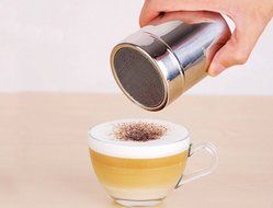 rykey 18/8 Stainless Steel Fine Mesh Shaker ,Cocoa Cappuccino Coffee Decorating Latte Art Barista Tool Mesh shaker N4