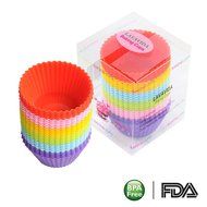 LAVAVIDA Silicone Baking Cups, 24 Pack 6 Colors Cupcake Liners, Reusable &amp; Nonstick Muffin Cups Cake Molds N2