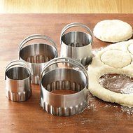 RSVP Stainless Steel Round Biscuit Cutters with Fluted Edge, Set of 4